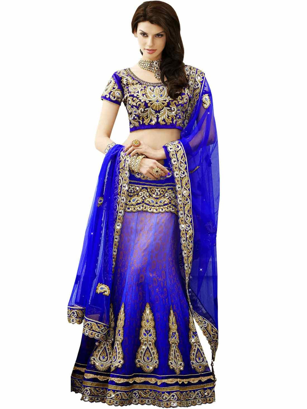 Blue bridal lehenga